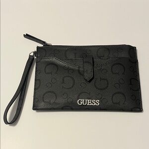 Guess Black Logo Wristlet